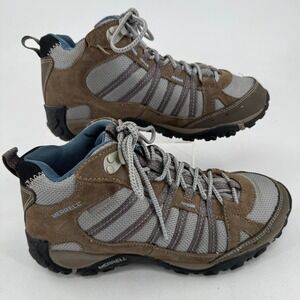 Merrell Yokota Brindle Hiking Shoes WOMENS Brown Lace Up Mid Top Boots 8.5